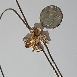 Lariat style bow necklace